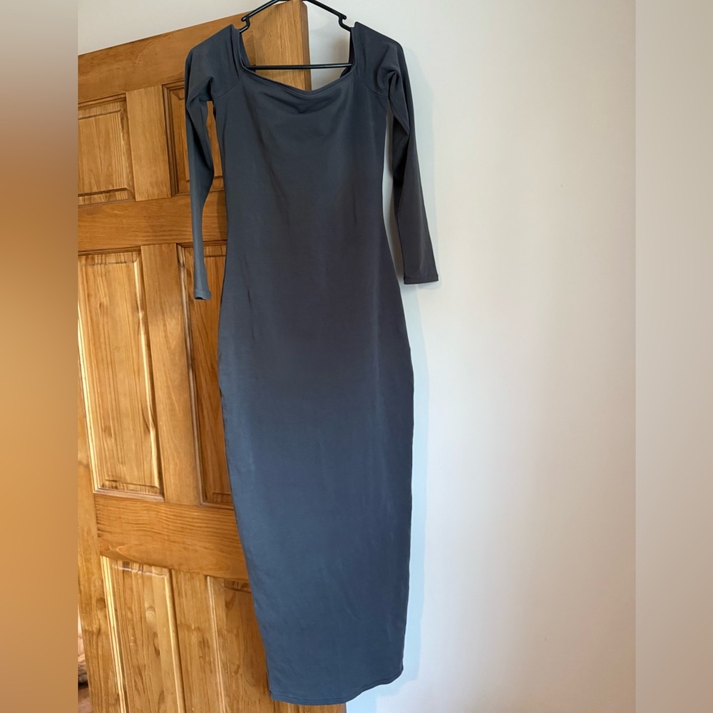 SKIMS New Vintage Long Sleeve Dress - Ash - Picture 2 of 4